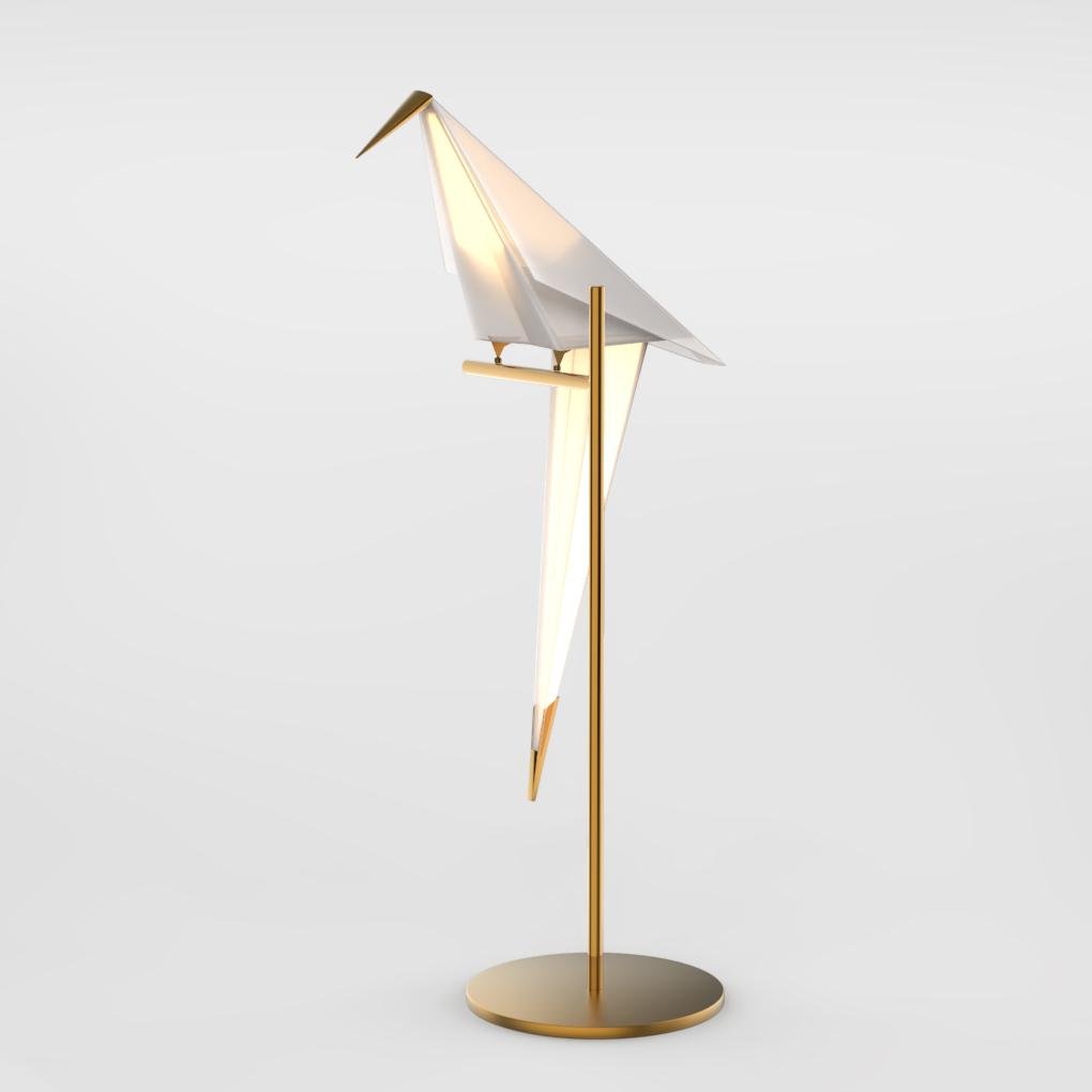 CraneGlow | Geometrische Vogel Elegantie Tafellamp