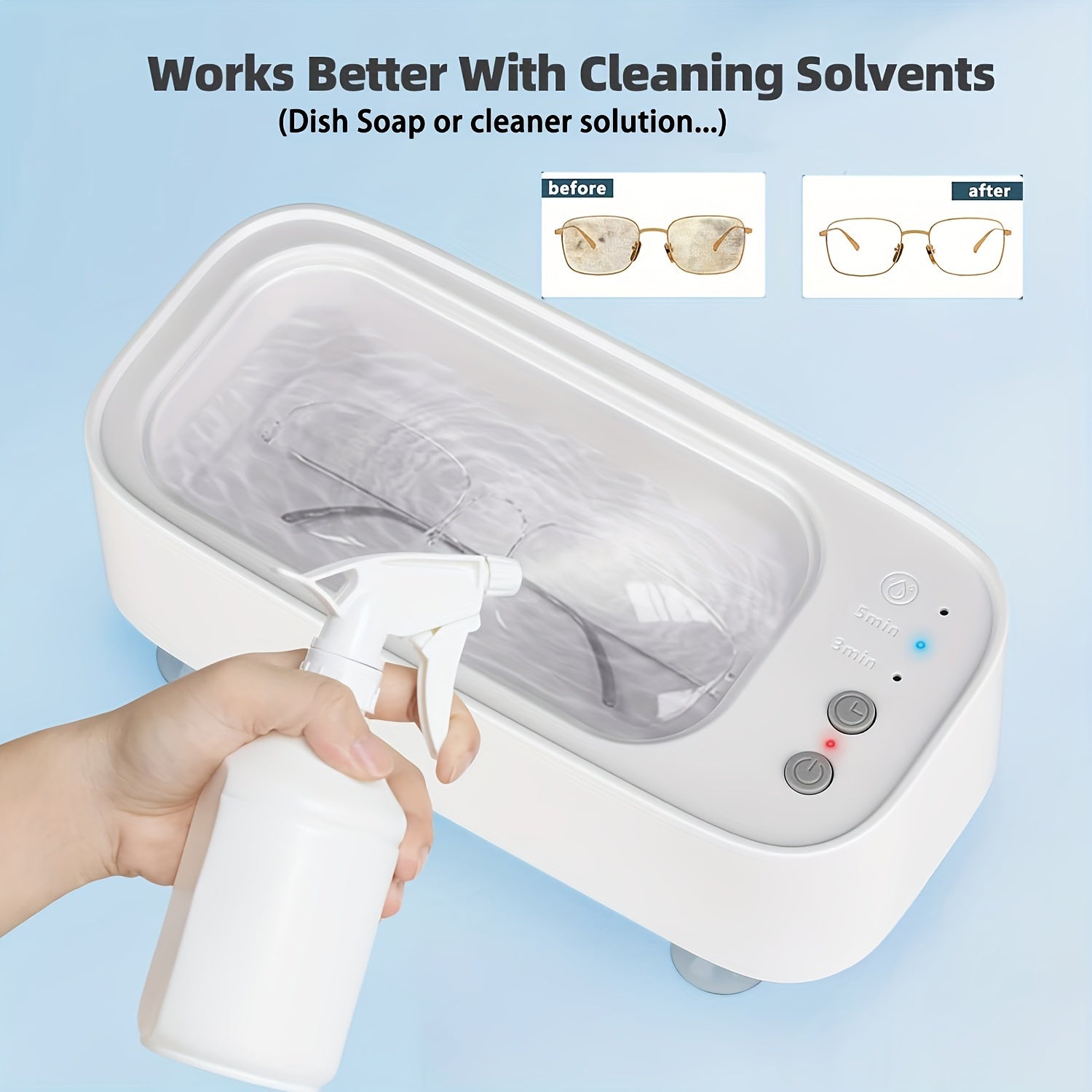 JewelSonic | Ultrasone juwelenreiniger met 12oz tank - Professionele reiniger voor ringen, horloges, oorbellen, brillen