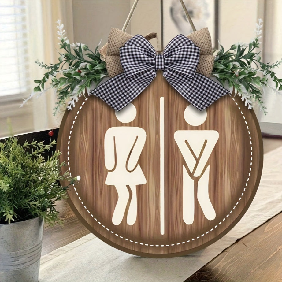 WoodsyOasis | Boerderij toiletbord - Rustieke Houten Muur Hangende Decoratie