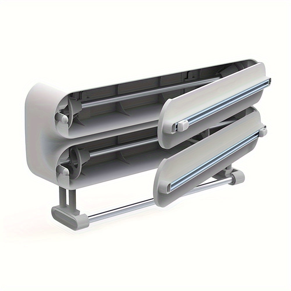 WrapEase | Wandgemonteerde plasticfolie- en aluminiumfoliesnijder met dispenser