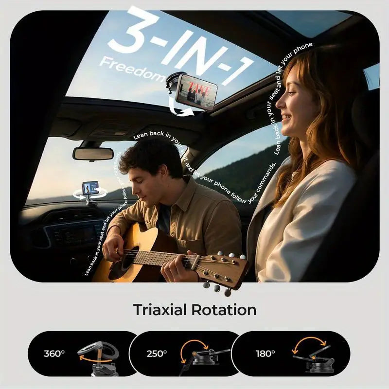 AutoMag | Opvouwbare magnetische autotelefoonhouder – verstelbaar, 360° draaibaar