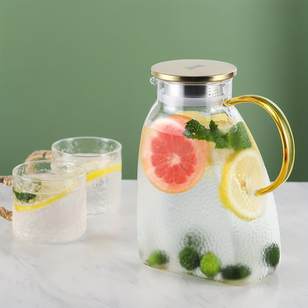 ChillPour | 1,8L Glazen Waterkan met Deksel & Schenktuit – Koelkastdeur Karaf, Glazen Drankkan