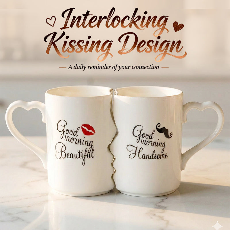 LoveMugs | In elkaar passende mokkenset voor koppels – keramische koffiemokken met hartvormige handgrepen
