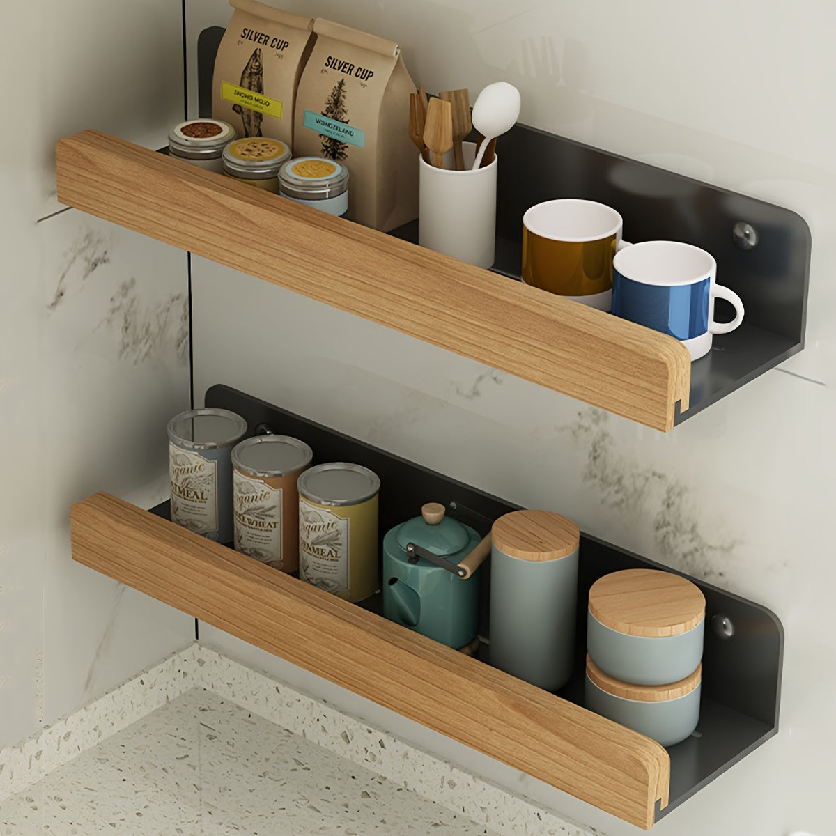 RustiRack | Opbergrek voor in de badkamer aan de muur - doucheruimtehouder zonder perforaties
