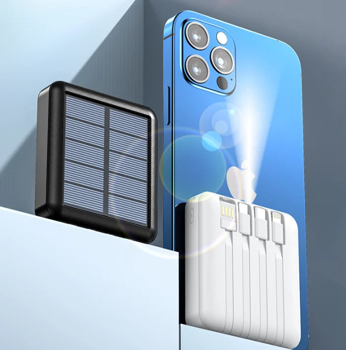 MegaVolt | Hoge capaciteit zonne-energiebank - draagbare USB-oplader, waterdicht, buiten, snel opladen, 20000mAh batterij