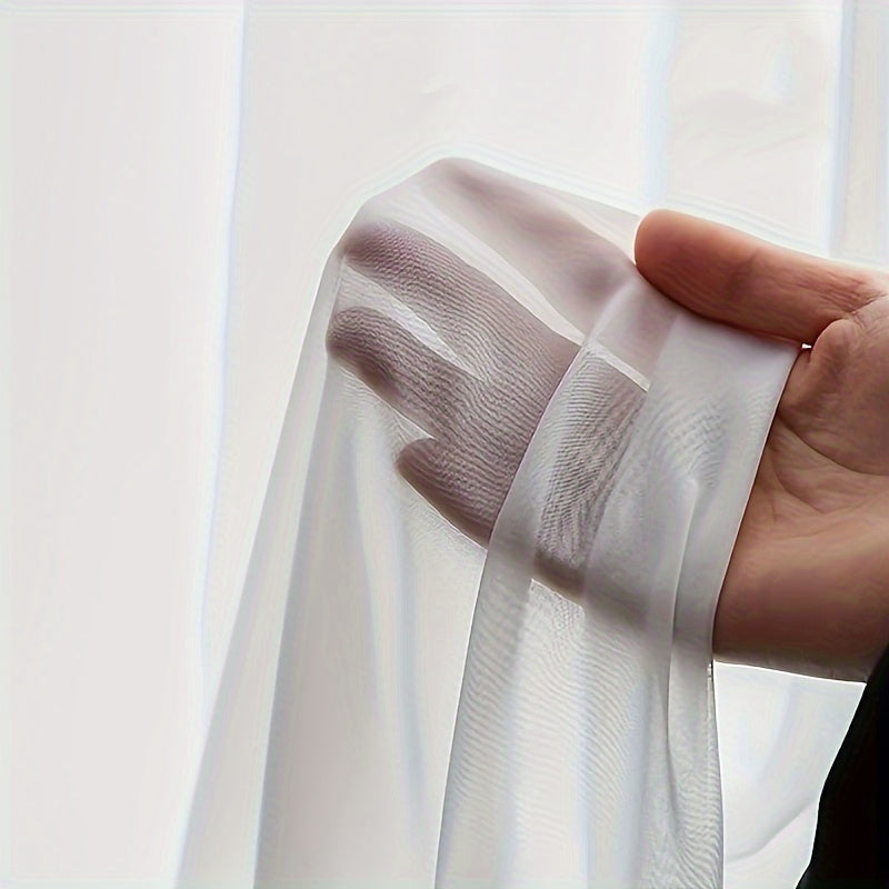 SheerDrape | Wit chiffon semi-transparant gordijn - Zachte tule gordijnen voor thuisdecoratie
