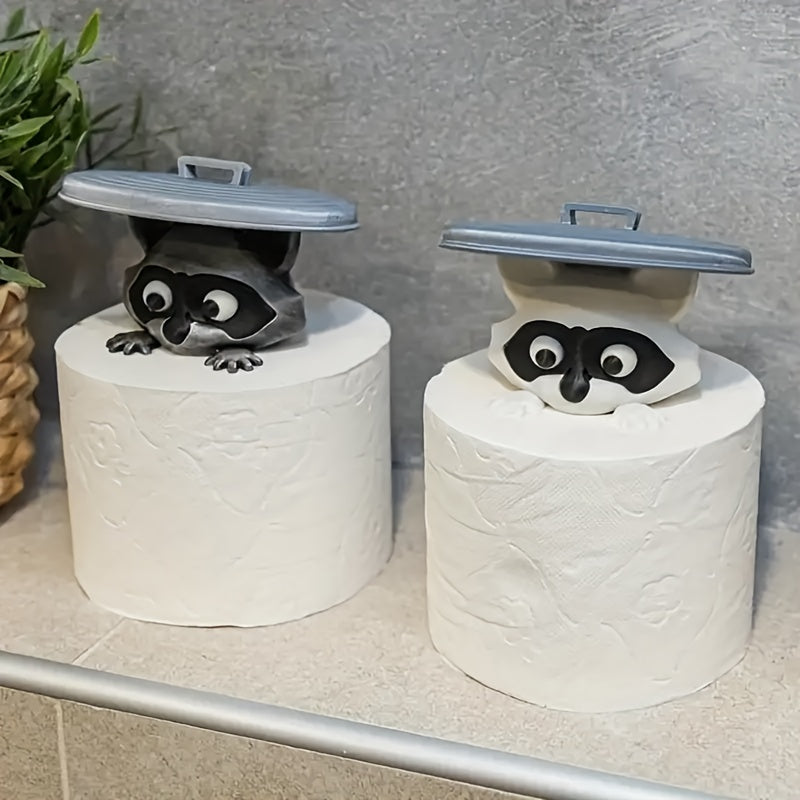 ToiletPal | 2 stuks 3D-geprinte wasbeer-toiletrolhouder – Leuke badkamerdecoratie, duurzaam plastic