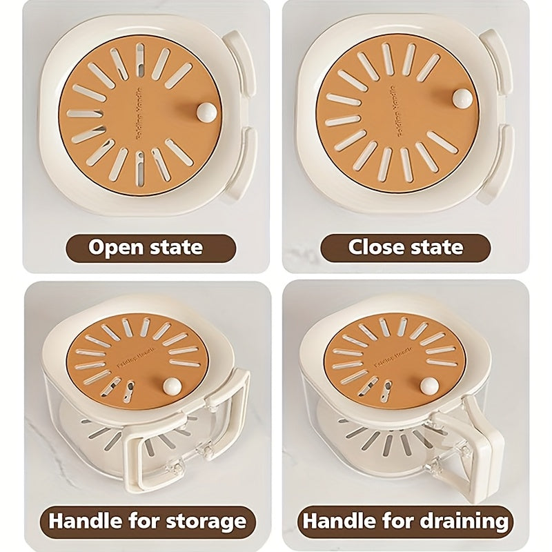 StrainSmart | 2-in-1 dubbellaagse voedselzeef & fruitmand met opvouwbaar handvat – multifunctioneel