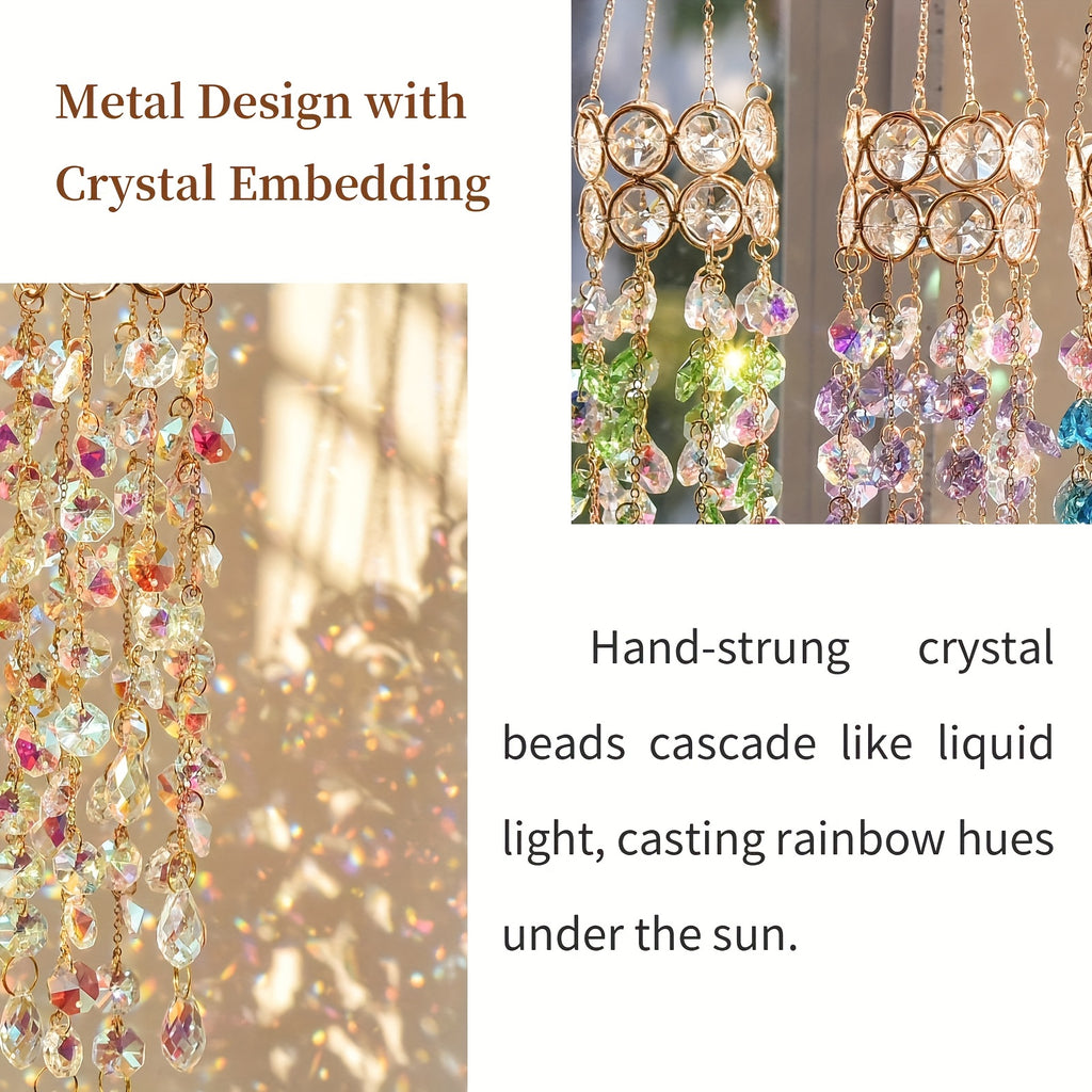 SunPrism | Kristallen Zonnevanger Raamhanger, Verguld Prisma Suncatcher, Regenbooglicht Maker