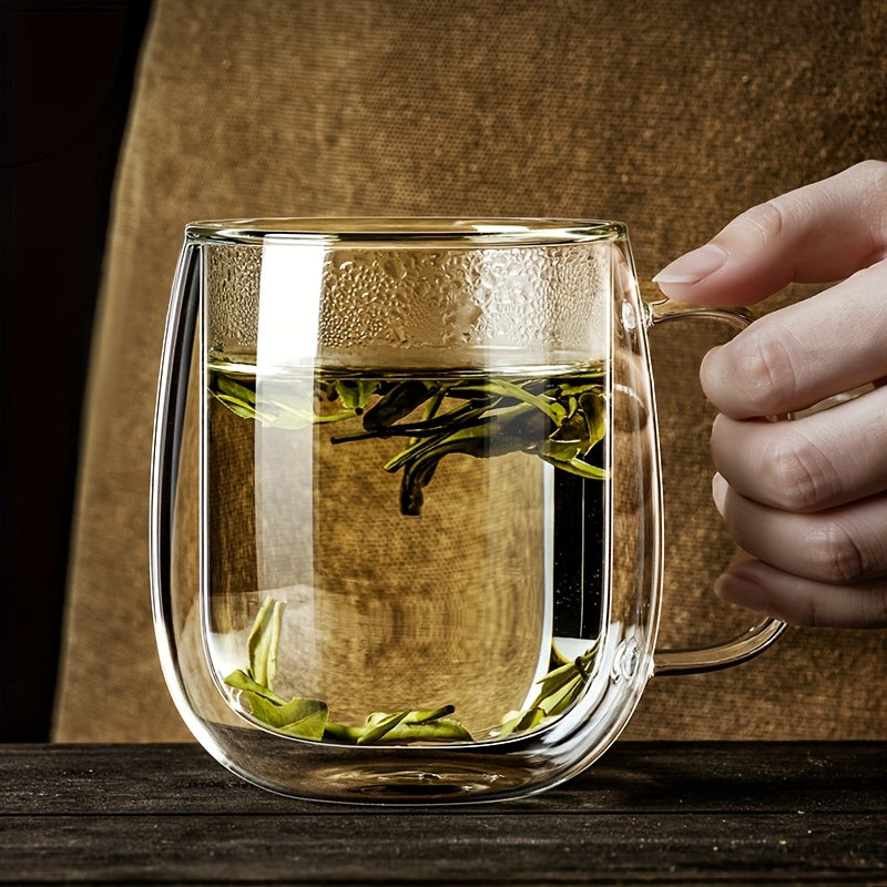 Glassio | Borosilicaat dubbellaagse glazen mokken – hittebestendige bekers met grote inhoud en handvatten