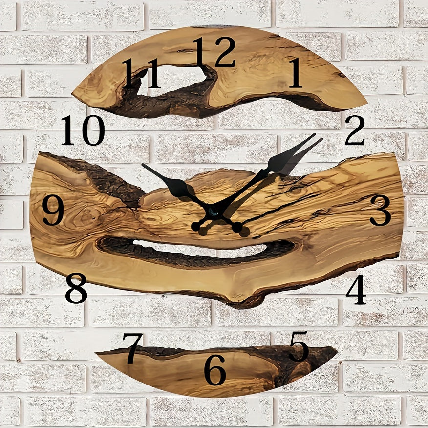 ClockCraft | Creatieve 12-inch acryl houtnerf wandklok - ontwerp zonder frame
