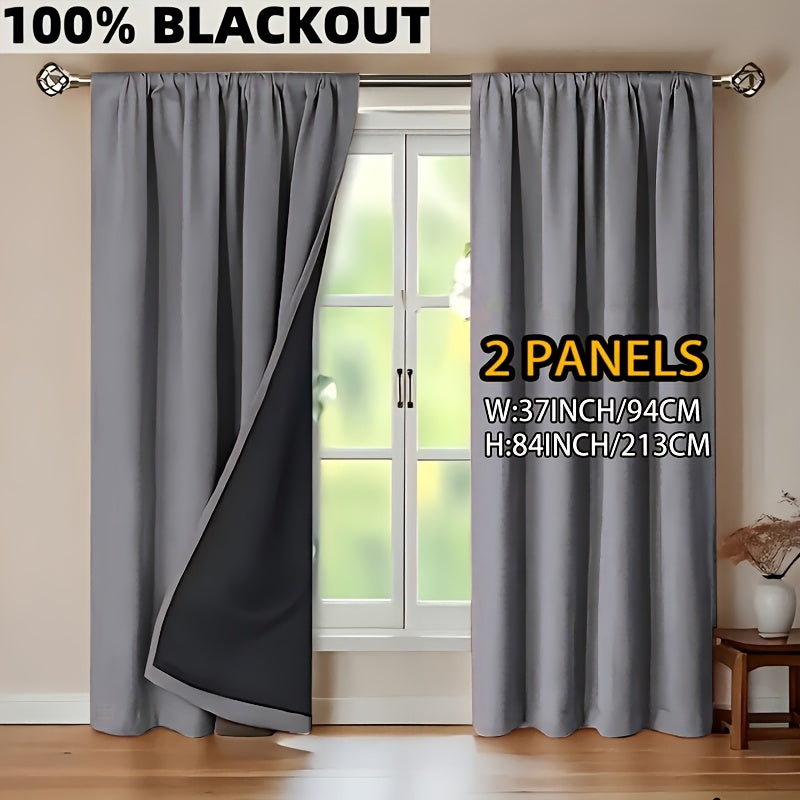 EclipseCurt | 2 stuks verduisteringsgordijnen, 100% lichtwerend, thermisch geïsoleerd