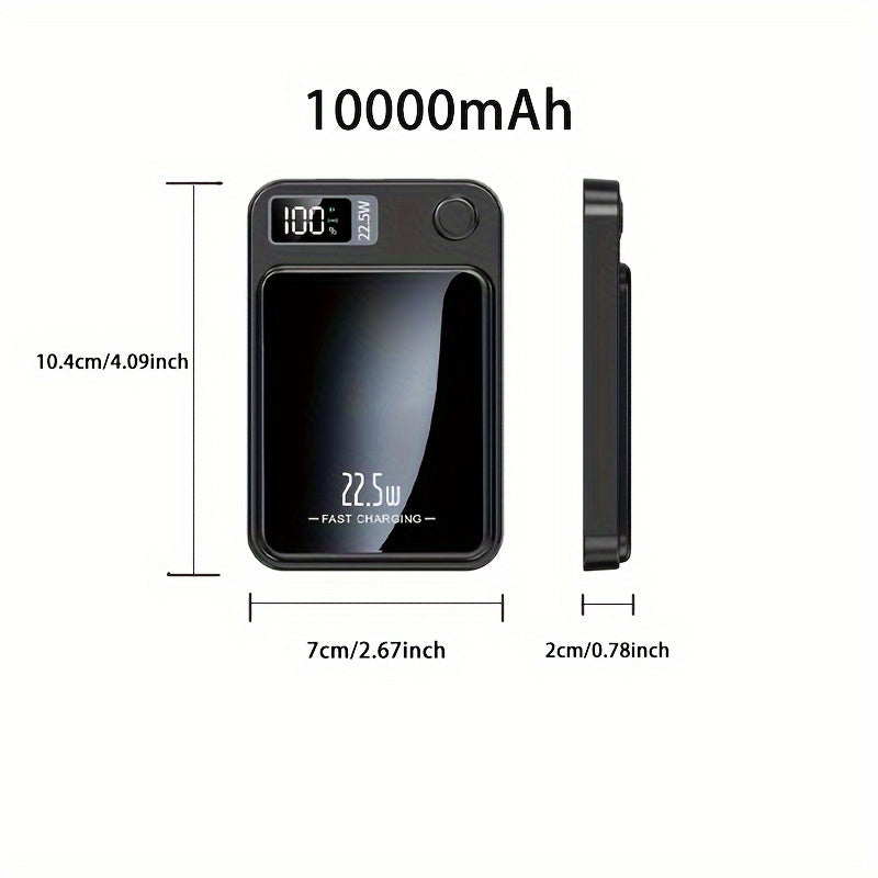PowerMag | 10000mAh Magnetische Draadloze Power Bank - 22.5W Snel Opladen, Draagbare Lader