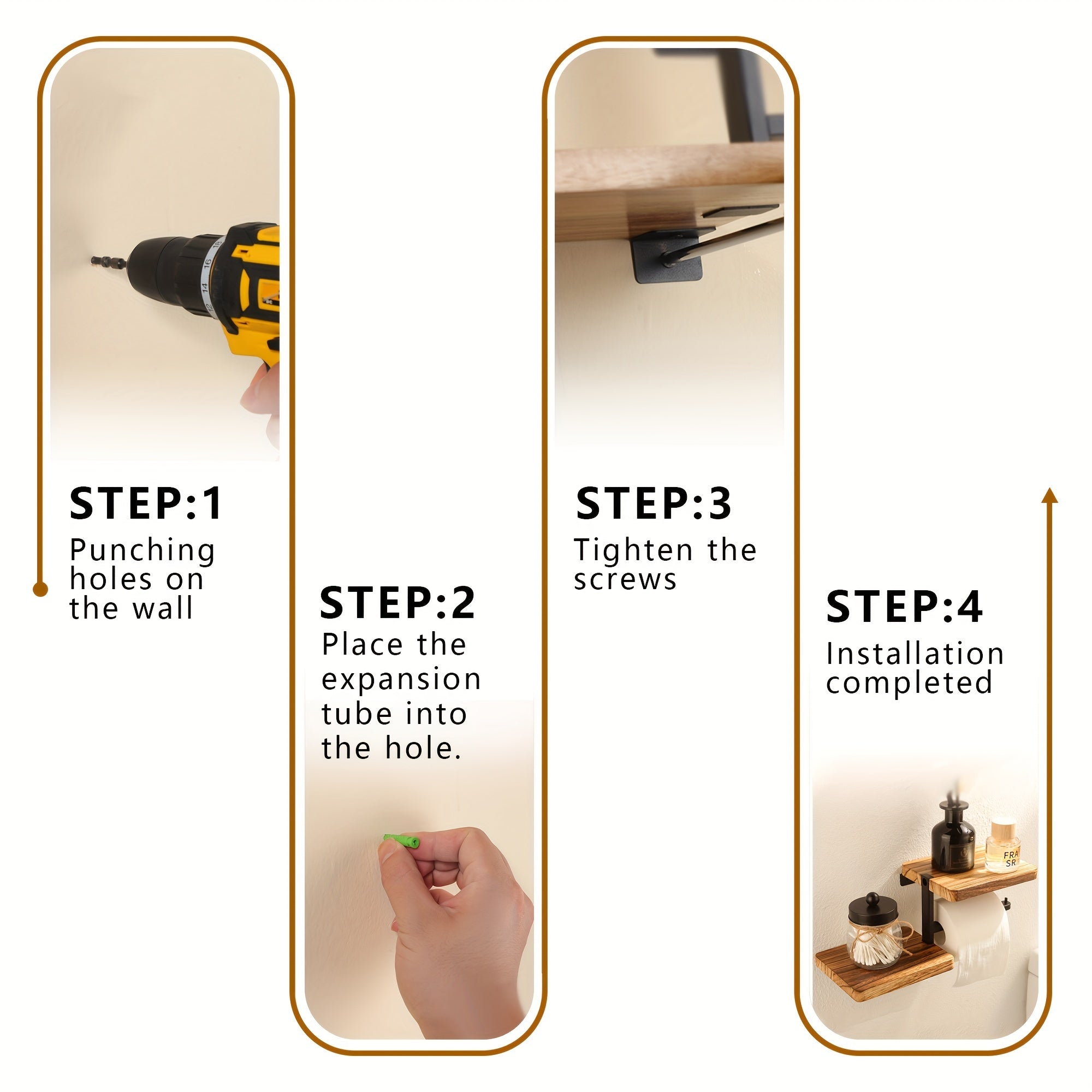 TissueLedge | Houten verticale servettenhouder - Compacte organisator voor keuken en badkamer
