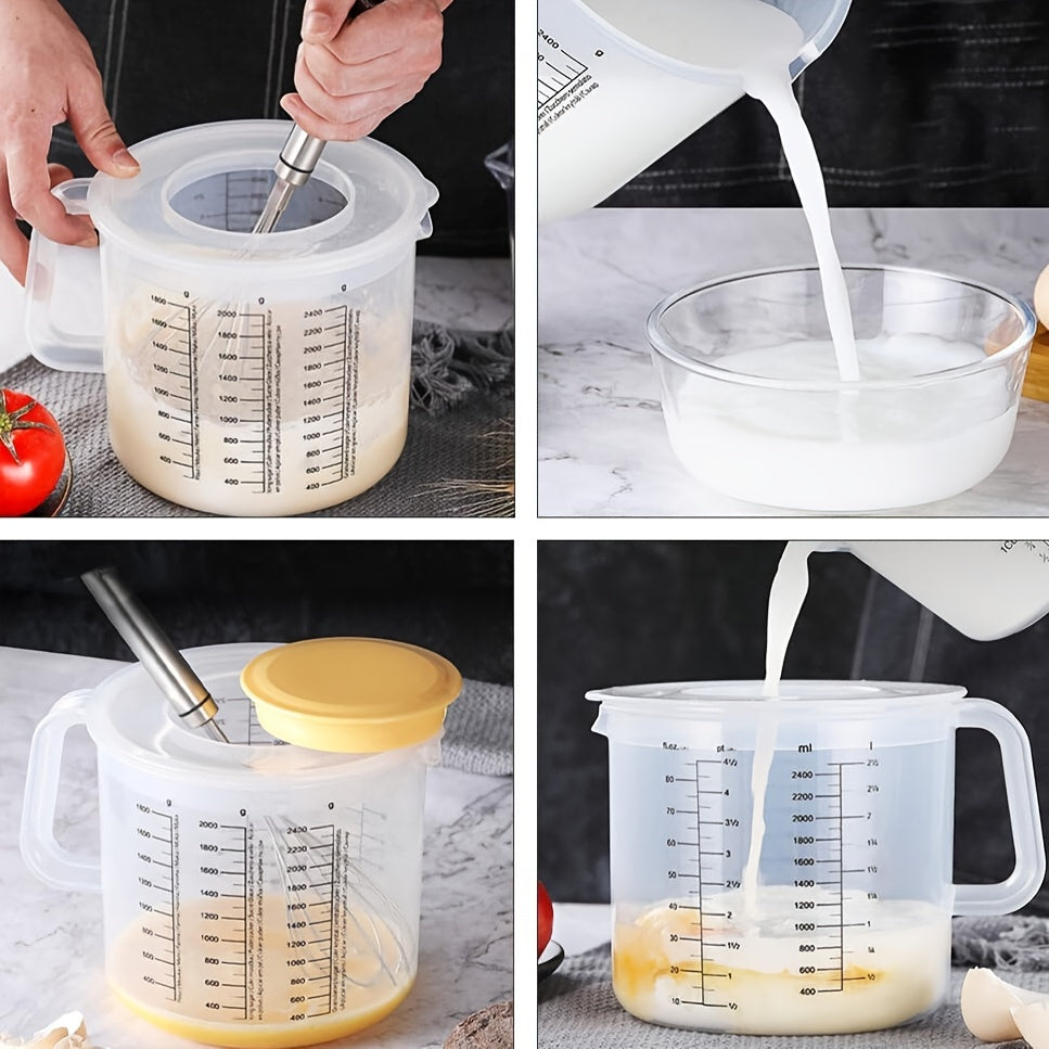 MixGuard | 2.5L Bak maatbeker & mengkom met spatwaterdicht deksel - ideaal voor koken en bakken