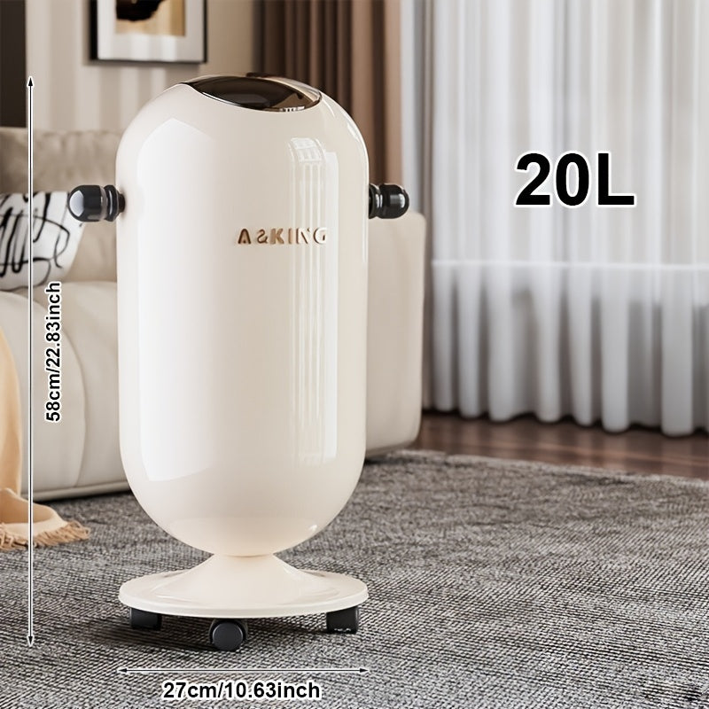 BinLuxe | Afvalbak met deksel en wielen met grote capaciteit – Moderne opbergbak met klep