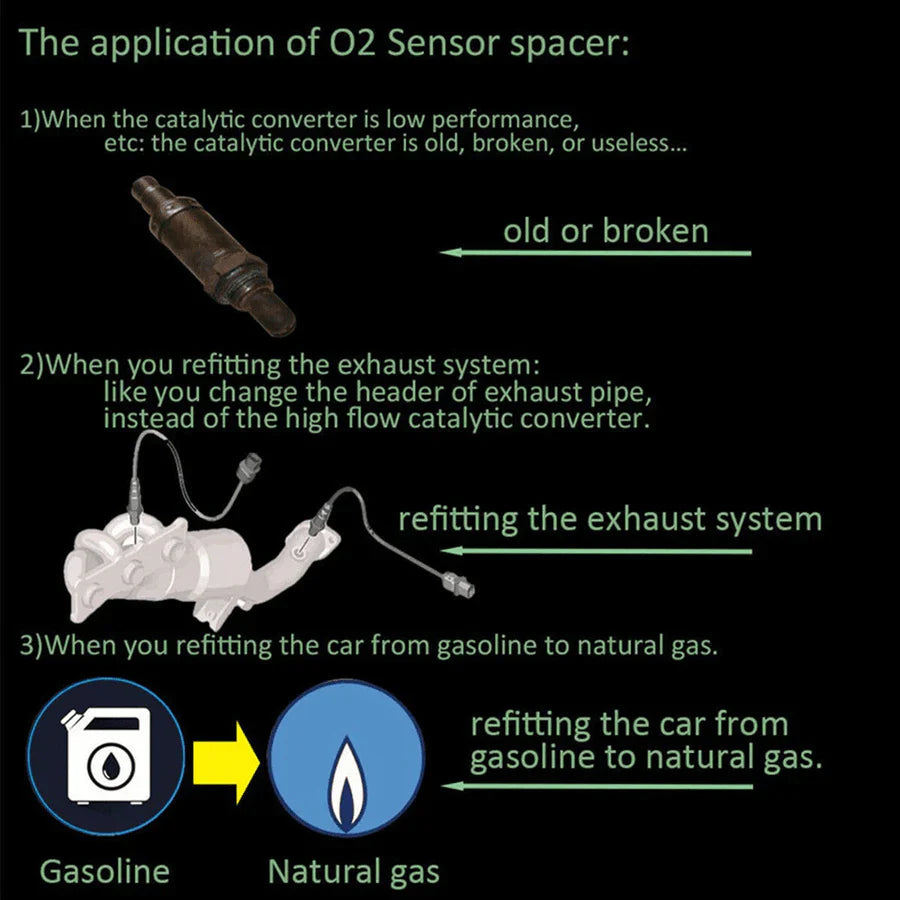 O2Block | Auto Zuurstofsensor Adapter - CEL Fix, Check Engine Light Eliminator, M18*1.5, Universele pasvorm
