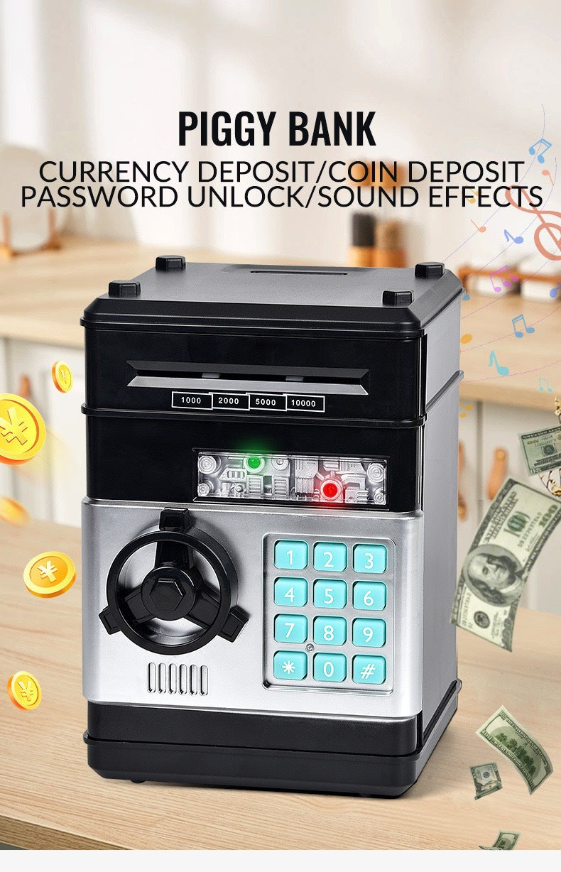 MiniVault | ATM-spaarpot met wachtwoord, elektronische munt- en geldkluis, spaarpot voor kinderen