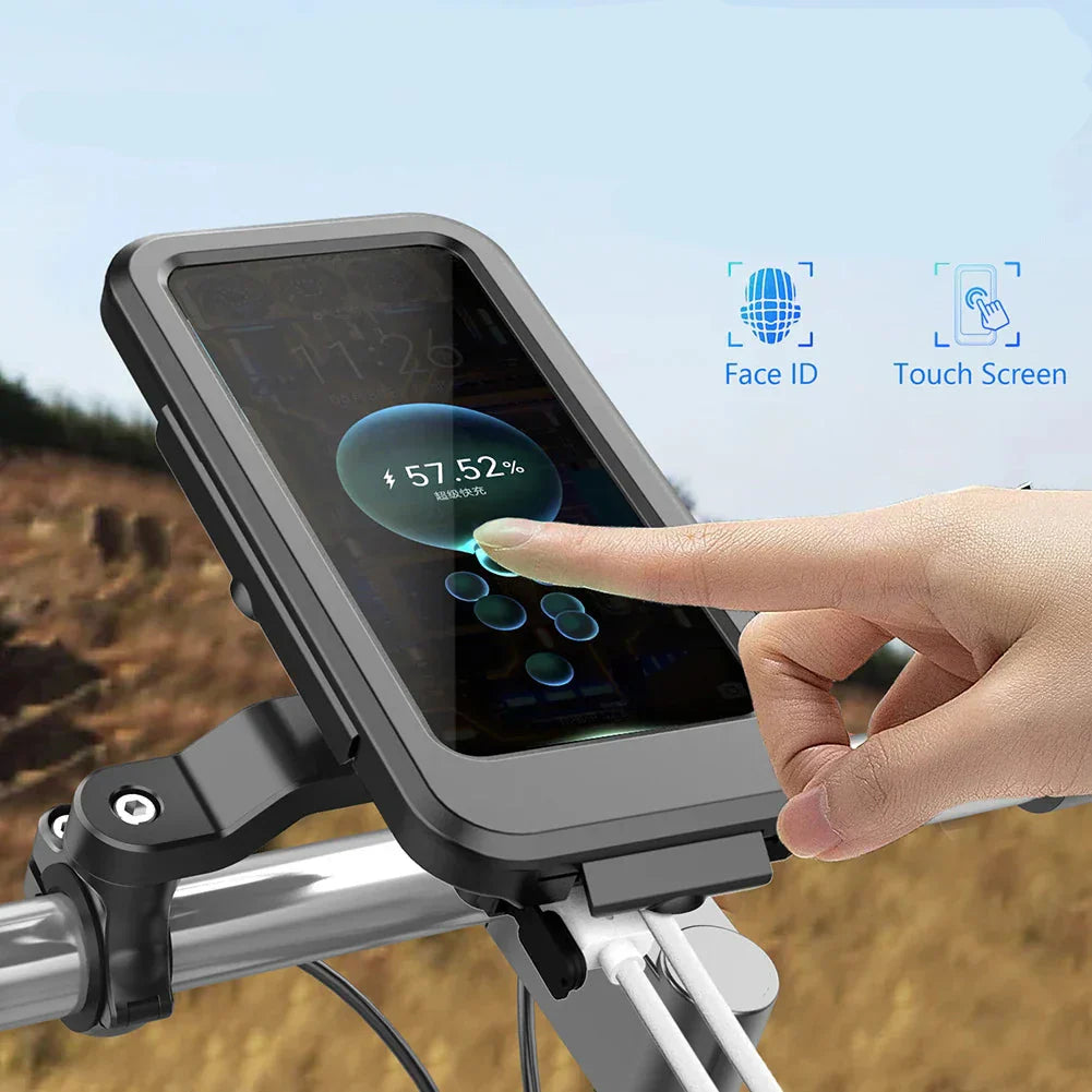 RideCharge | 15W waterdichte fiets-powerbankhouder voor stuur, snel opladen, schokbestendig en compatibel