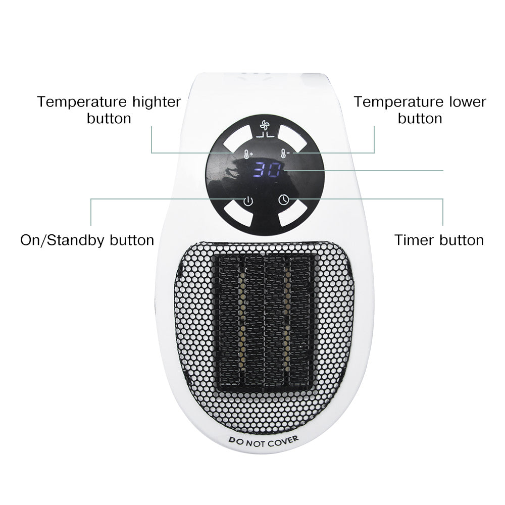 HeatBreeze | Draagbare elektrische ventilatorkachel met afstandsbediening – snelle verwarming