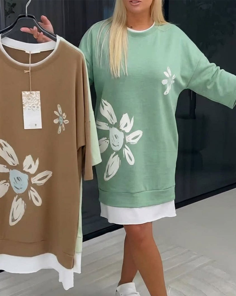 Arlira | Casual Jurk – 3/4 Mouwen, 2-Lagen Design, Comfortabel & Stijlvol