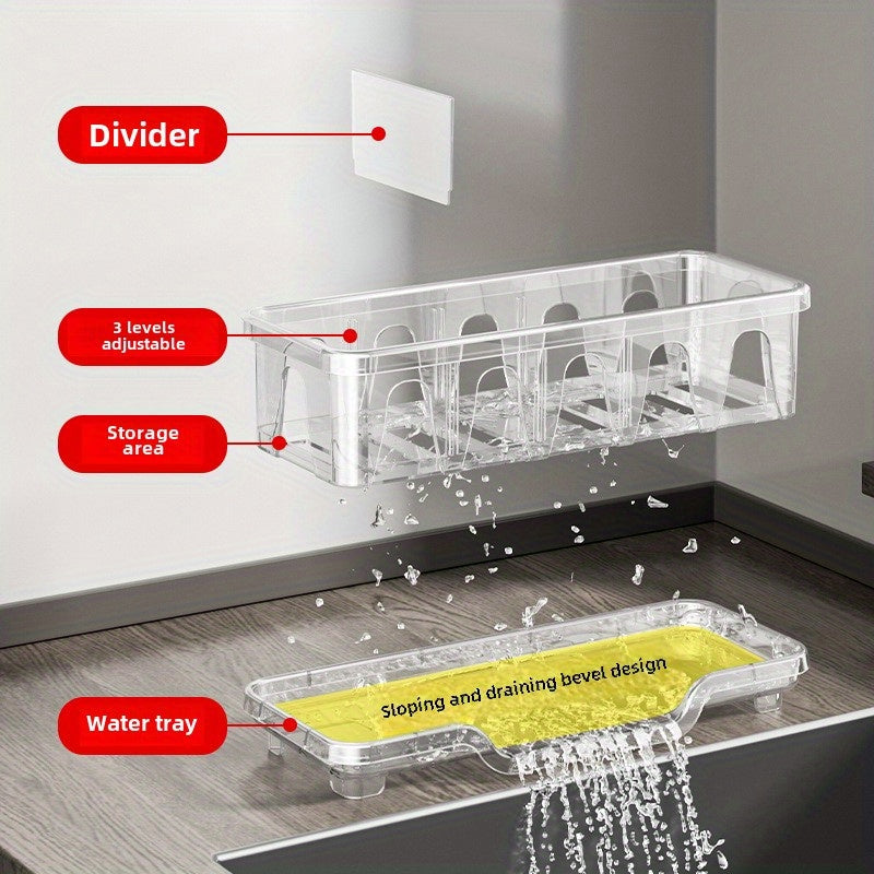 ScrubHub | Keukengootsteenorganizer – Houder voor spons, zeep en afwasborstel, ruimtebesparend gootsteenrek voor een nette en schone aanrecht