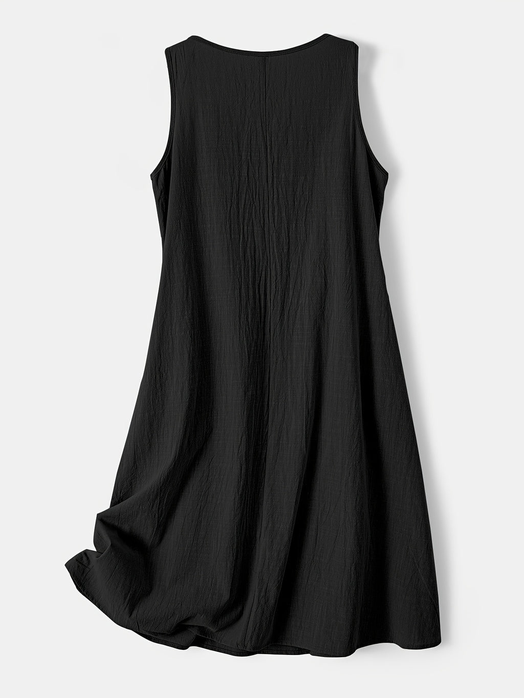 Teyla | Damesjurk met knopen – Effen, vestachtige, loszittende, casual midi-jurk