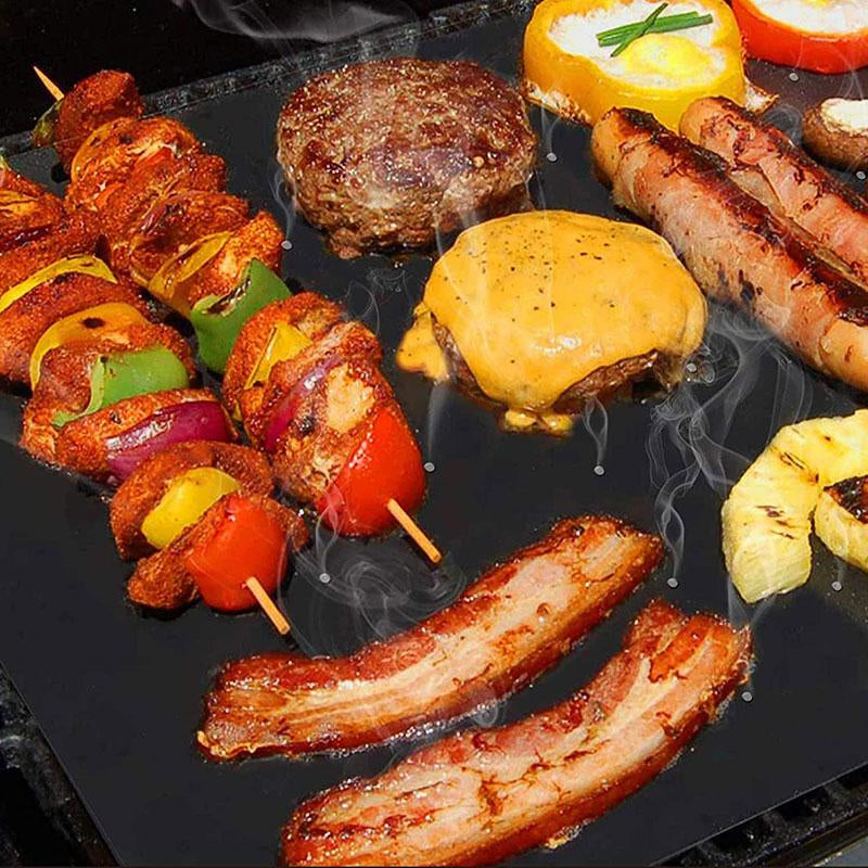 NonSticko | Herbruikbare antiaanbakmatten voor barbecueën en bakken – hittebestendig, gemakkelijk schoon te maken, met koper gecoate grill- en ovenvellen