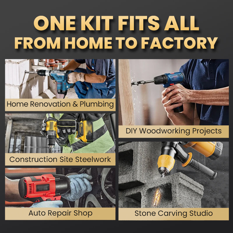 SteelMaul | Precisie 4-snijderige gekartelde boorset voor intensief gebruik