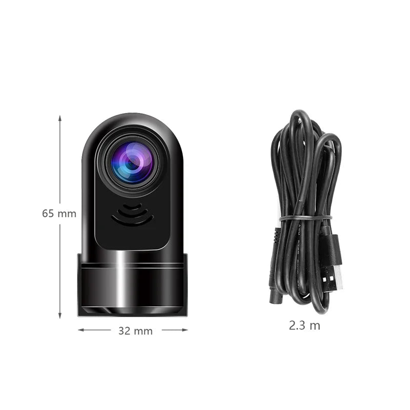 RoadEye | 1080P HD Mini Dashcam - ADAS Veiligheidssysteem, 360° draaiende autocamera, nachtzicht, lusopname