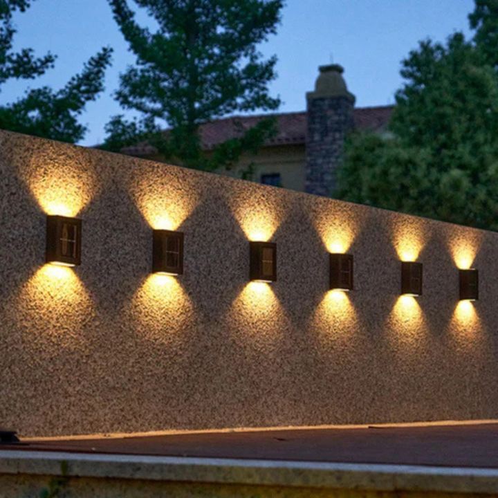 TwinBeam | Muurlamp met dubbele zonnekap - LED-buitenverlichting voor tuin en patio, waterdicht