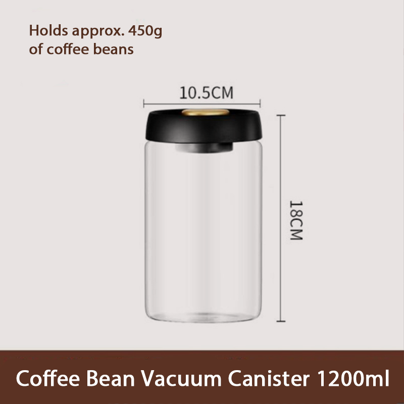 GlassLock | Vacuüm afgesloten glazen bewaarbak – Luchtdichte koffie-, thee- en voedselcontainer,