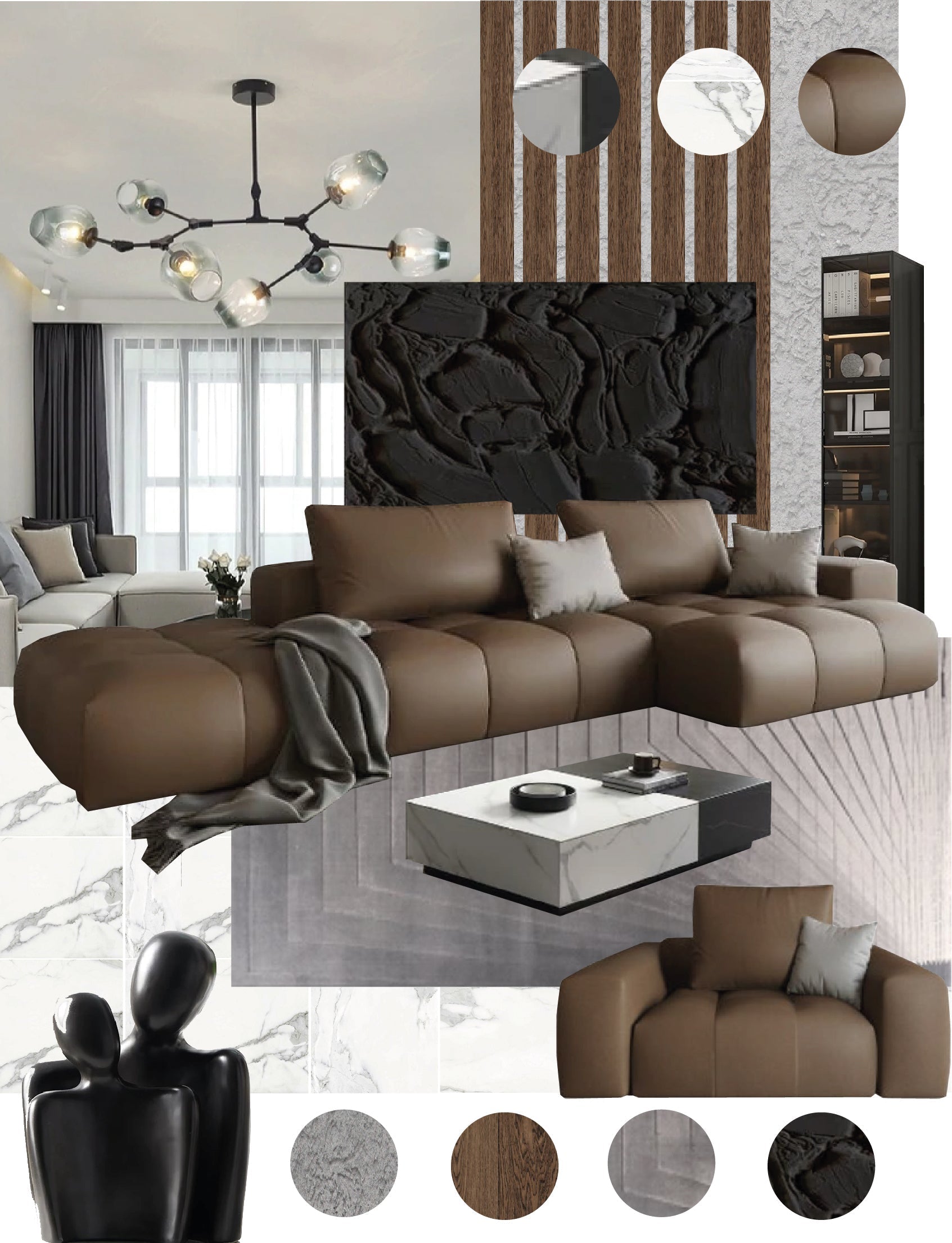 HearthlyLove | Keramisch beeldhouwwerk – Abstract liefdesbeeldje, elegante woondecoratie en cadeau