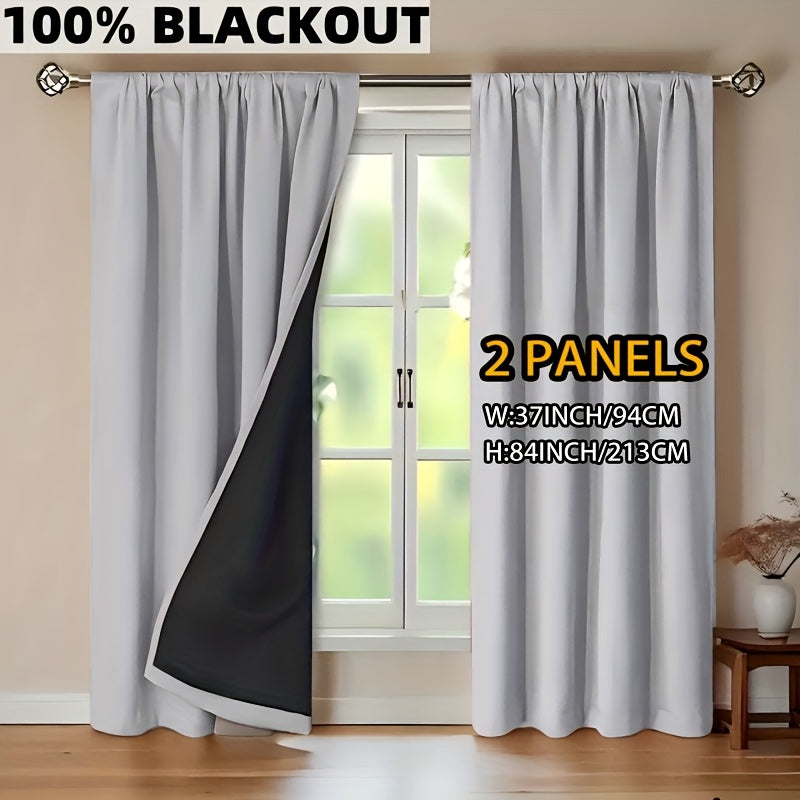 EclipseCurt | 2 stuks verduisteringsgordijnen, 100% lichtwerend, thermisch geïsoleerd