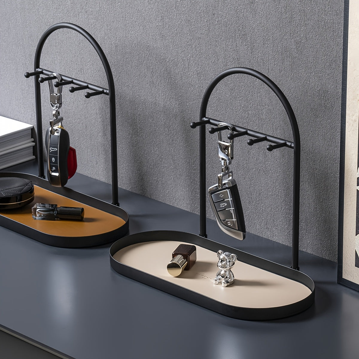 Ovaluxe | Elegant ovaal metalen juwelen- en sleutelbakje - multifunctioneel opbergsysteem voor de ingang en het dressoir