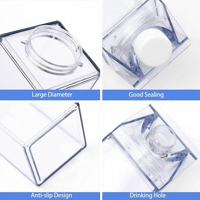 CrystalCart | Transparante Melkkarton – BPA-vrije Voedselveilige Plastic Fles