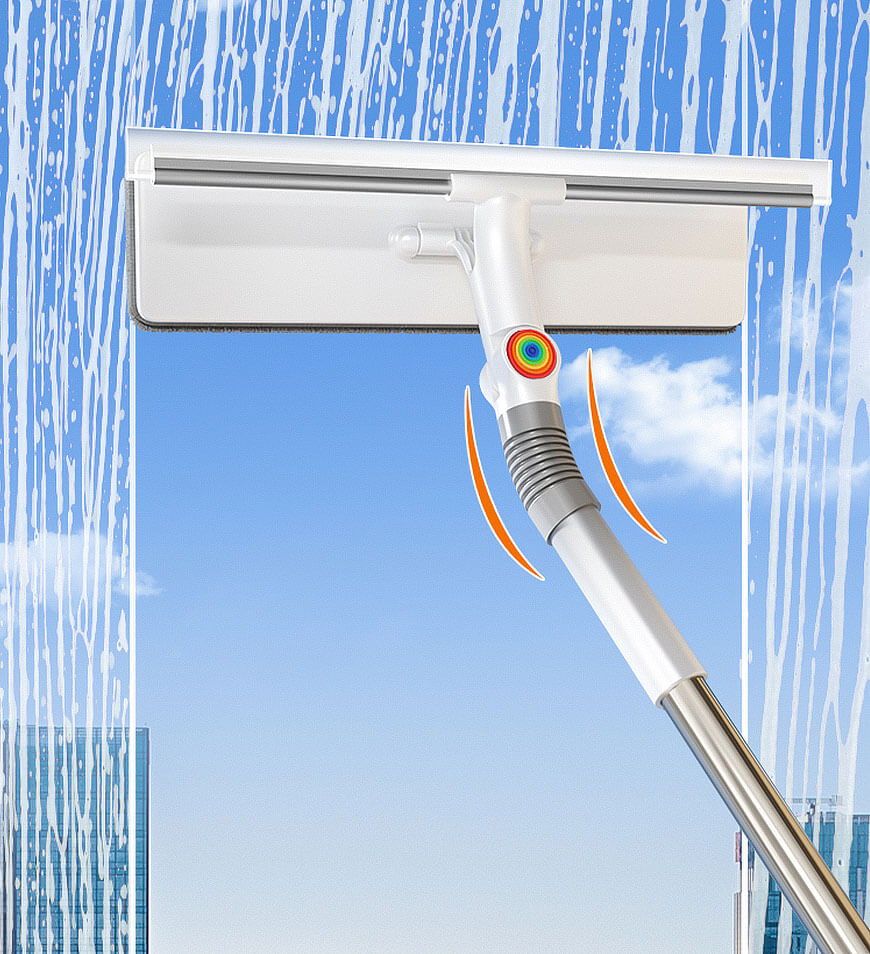 WindoWiz | Dubbelzijdige ruitenwisser – 2-in-1 glasreiniger, streeploze raamwisser met microvezelpads