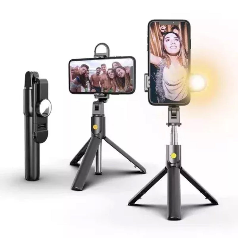 FlickStick | 6-in-1 Selfie Stick met Statief & Licht - Bluetooth Afstandsbediening, Opvouwbaar, Uitschuifbaar