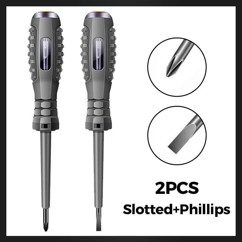 VoltScrew | 2-in-1 magnetische schroevendraaier met hoog koppel en elektriciteitsdetector – sleuf- en kruiskopbits