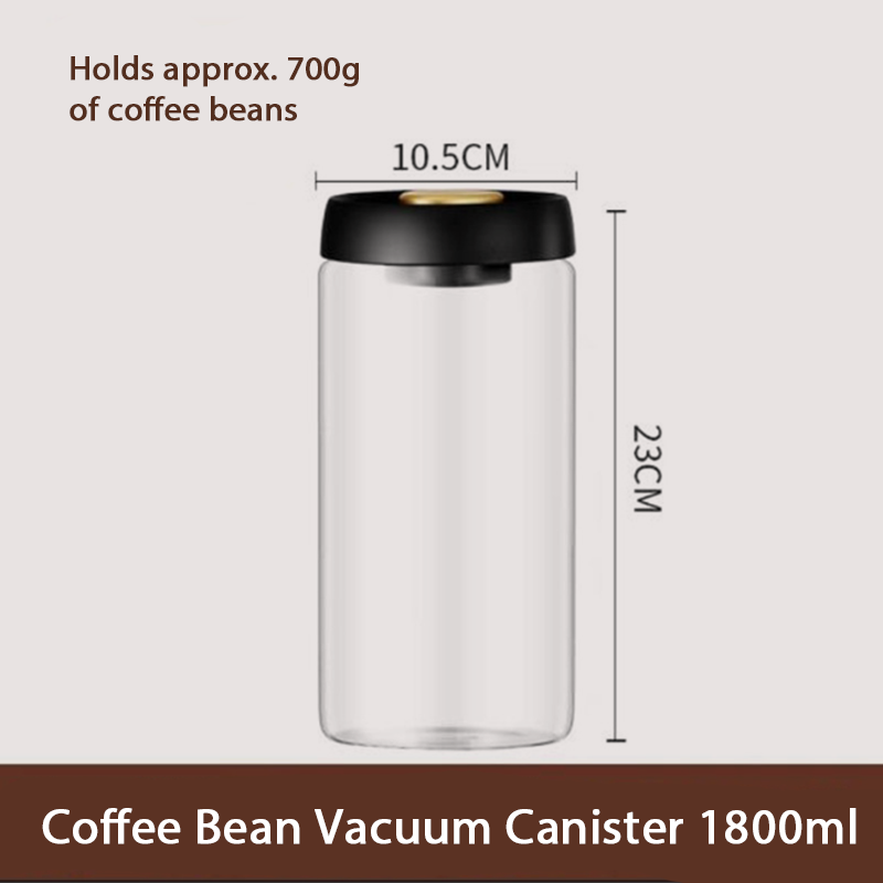 GlassLock | Vacuüm afgesloten glazen bewaarbak – Luchtdichte koffie-, thee- en voedselcontainer,