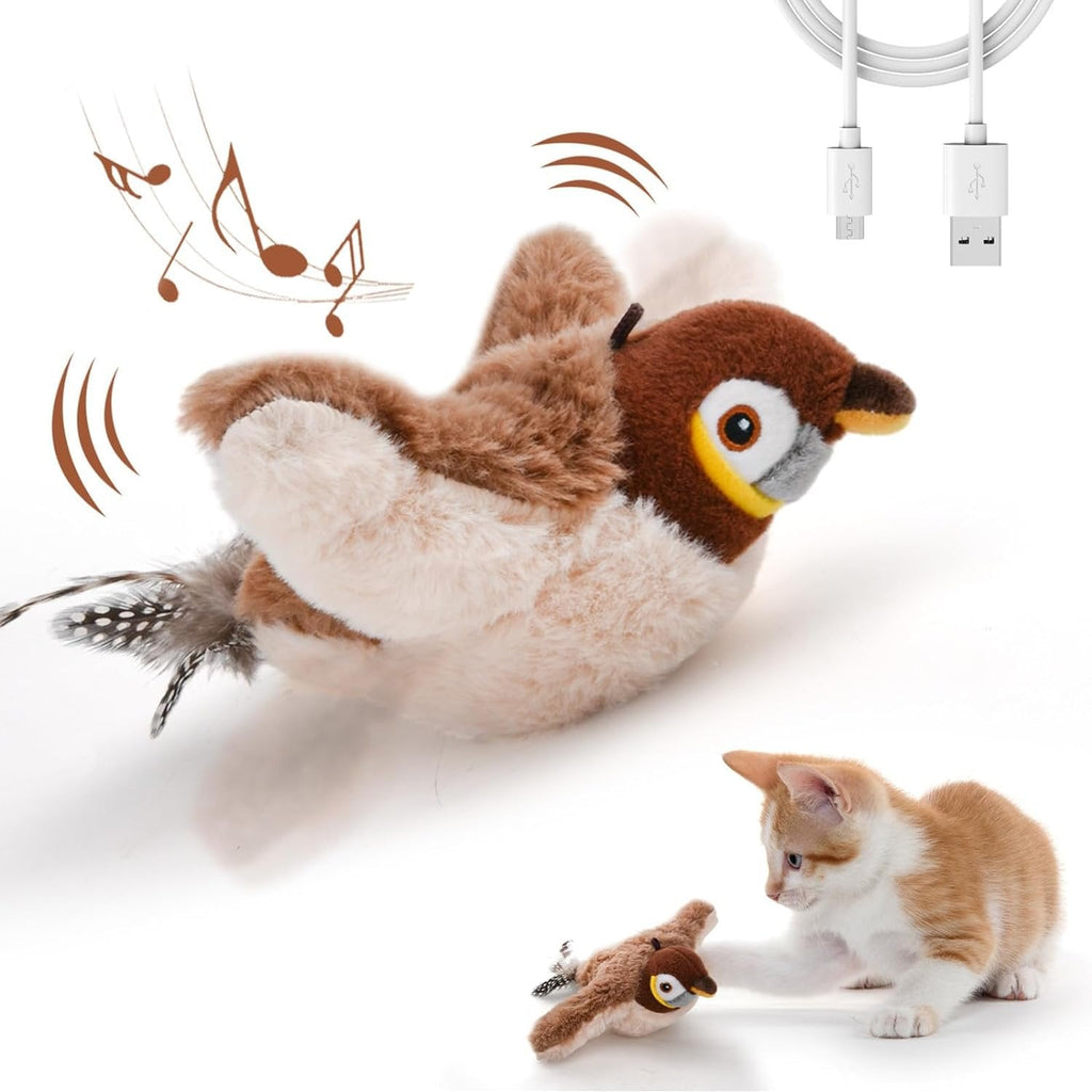 PounceBird | Kattenvogel speelgoed – Boeiend, fladderend, tjilpend speelplezier