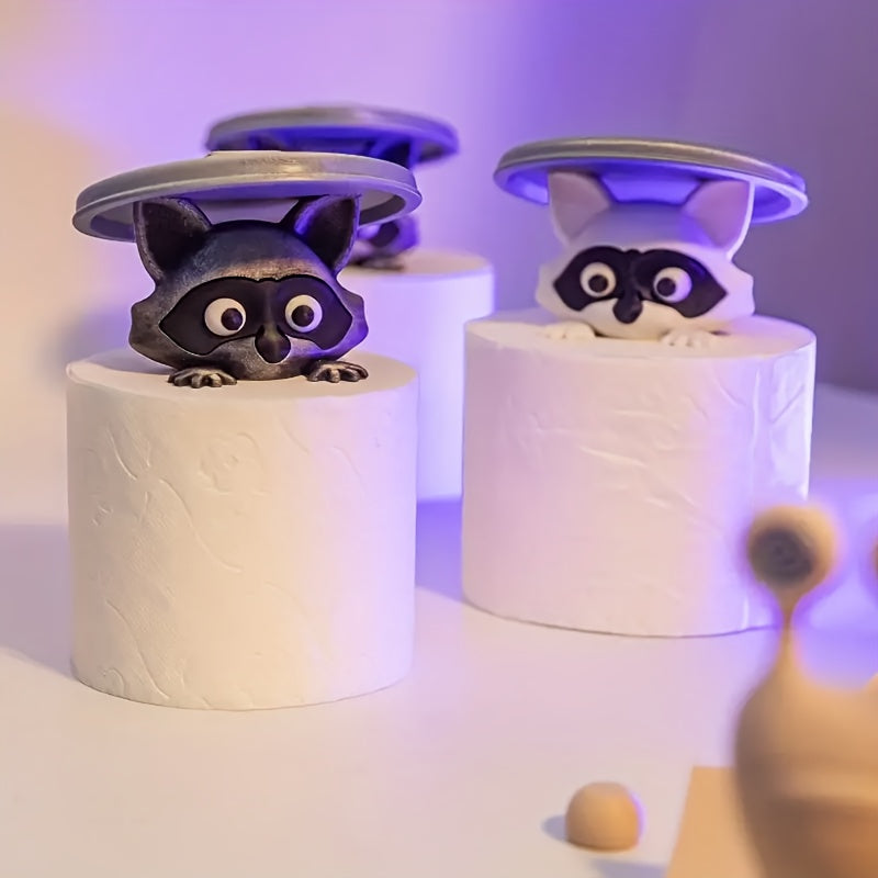 ToiletPal | 2 stuks 3D-geprinte wasbeer-toiletrolhouder – Leuke badkamerdecoratie, duurzaam plastic