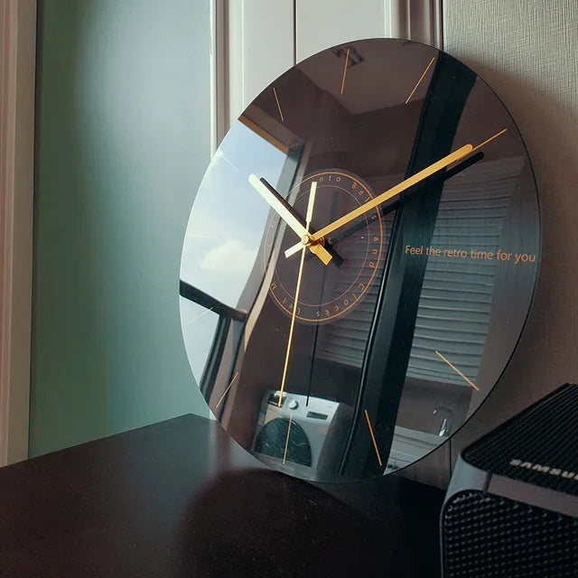ZestClock | Moderne Glazen Wandklok - Levendig gesneden fruit ontwerp, Stille Quartz Beweging, Decoratieve Klok