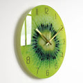ZestClock | Moderne Glazen Wandklok - Levendig gesneden fruit ontwerp, Stille Quartz Beweging, Decoratieve Klok