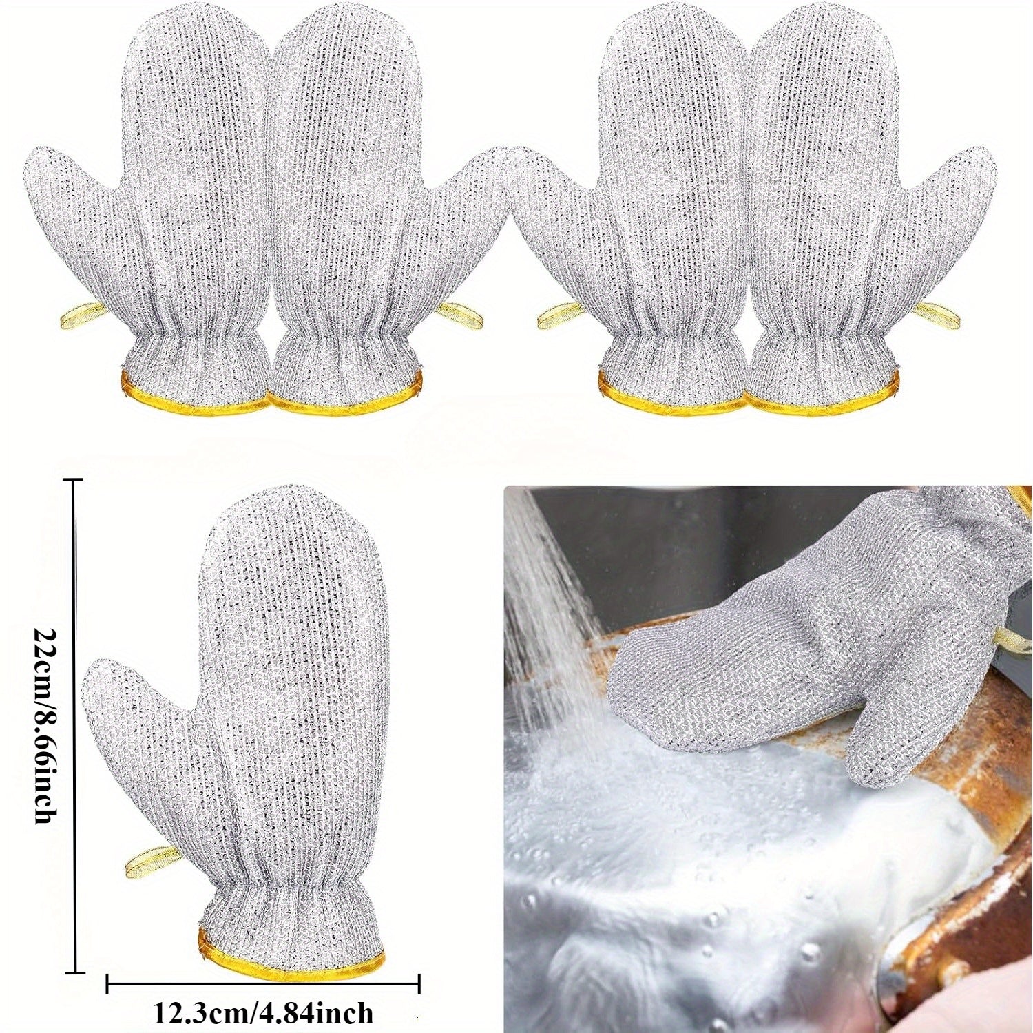 GloveScrub | 2 paar (4 stuks) schuurhandschoenen en schoonmaakdoekjes – multifunctioneel afwassen