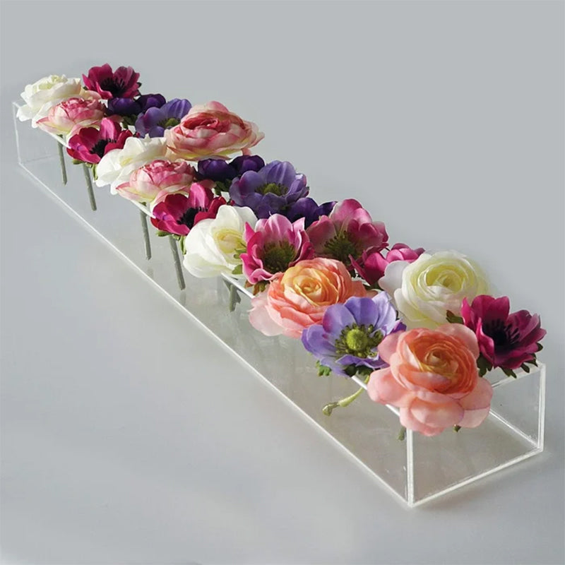 Florix | Acryl bloemenvaas – helder modern ontwerp, duurzaam, 12–18 gaten, elegante woondecoratie