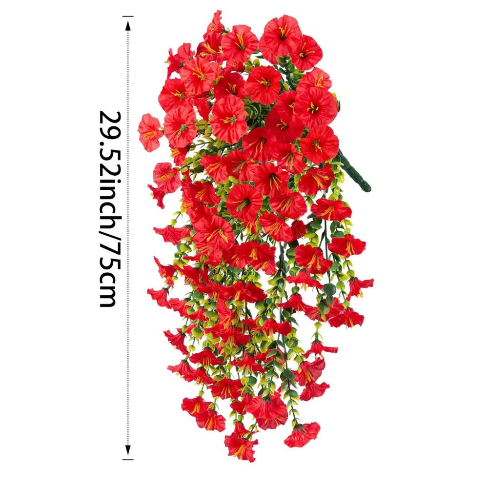 EternalPetal | UV-bestendige kunstmatige Morning Glory-bloem hangende decoratie – Woondecoratie voor binnen en buiten