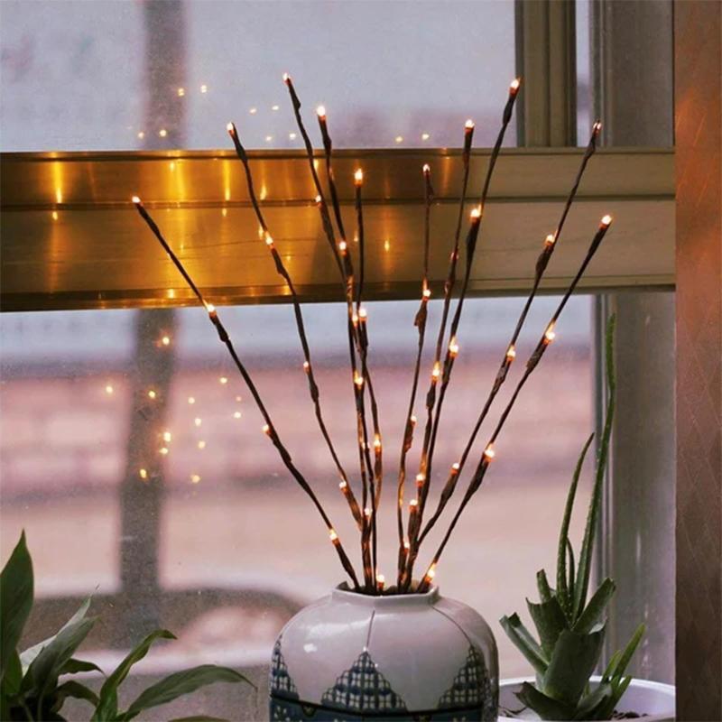 FlareTwigs | LED Decoratief Twijglampje - Takkenontwerp, Batterijgevoed voor Home Decor & Sfeerverlichting