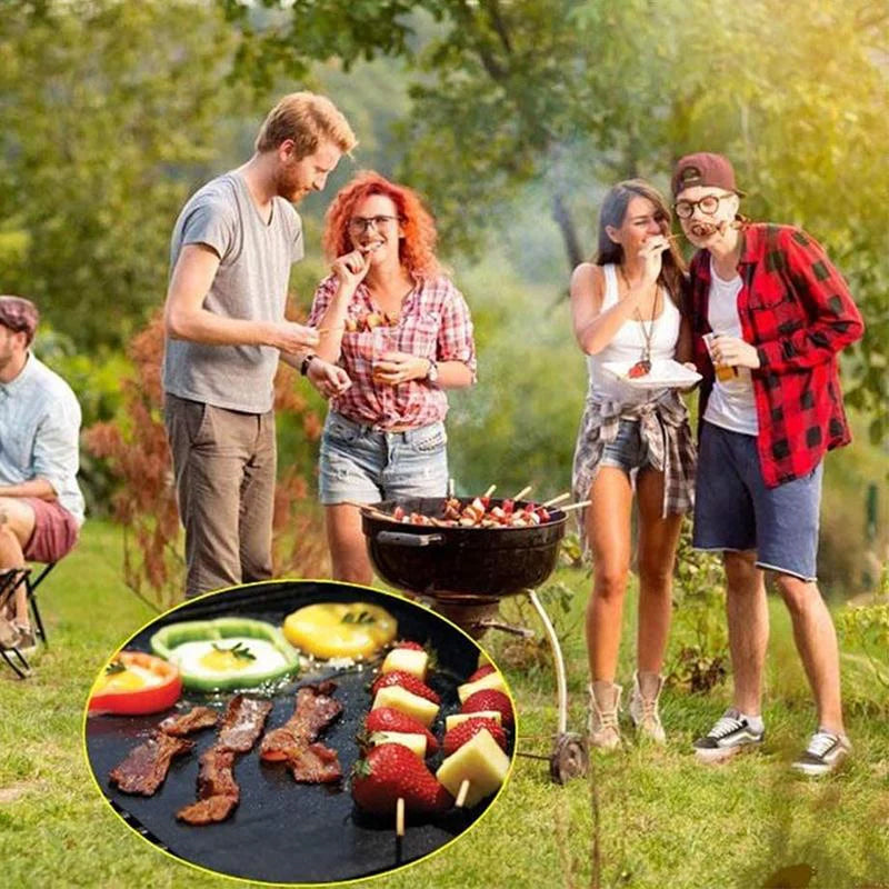 NonSticko | Herbruikbare antiaanbakmatten voor barbecueën en bakken – hittebestendig, gemakkelijk schoon te maken, met koper gecoate grill- en ovenvellen