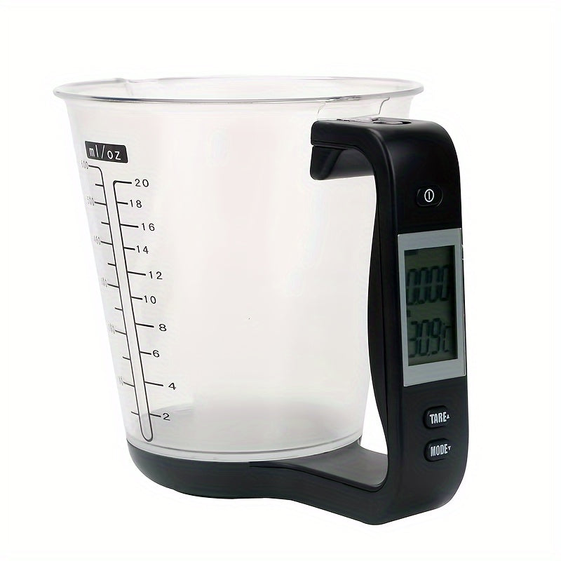 ScaleCup | Compacte digitale keukenweegschaal met LCD-scherm, precieze maatbeker, beker
